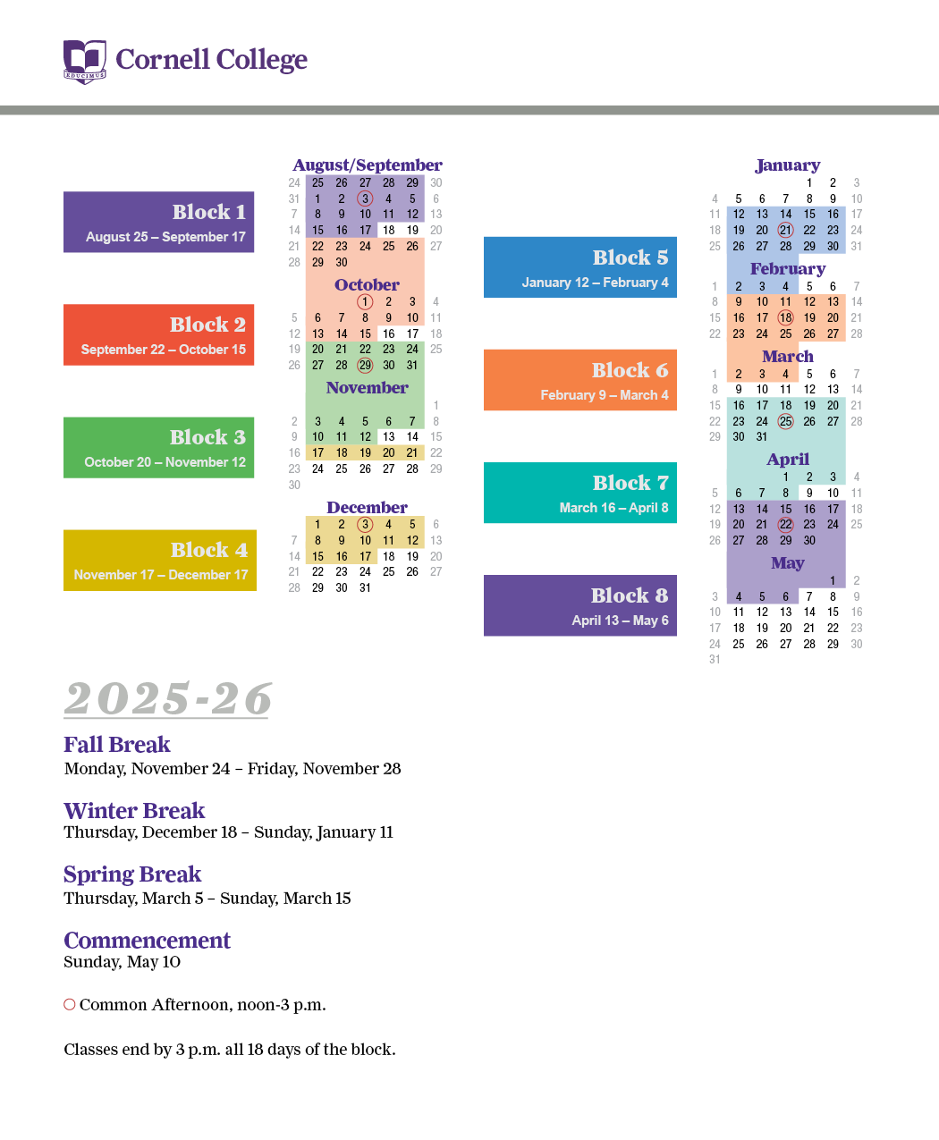 image of 2025-26 academic calendar